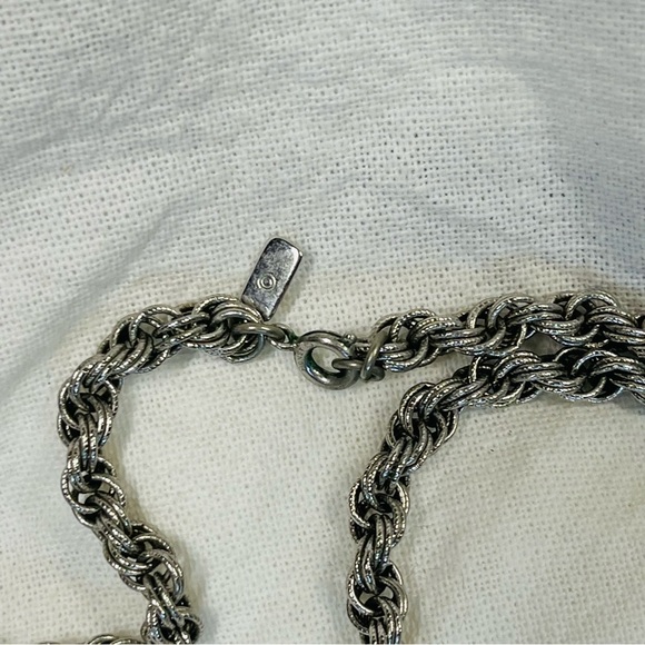 Monet Signed Vintage Bolero Tassel Necklace 1961 Silvertone - Picture 4 of 8